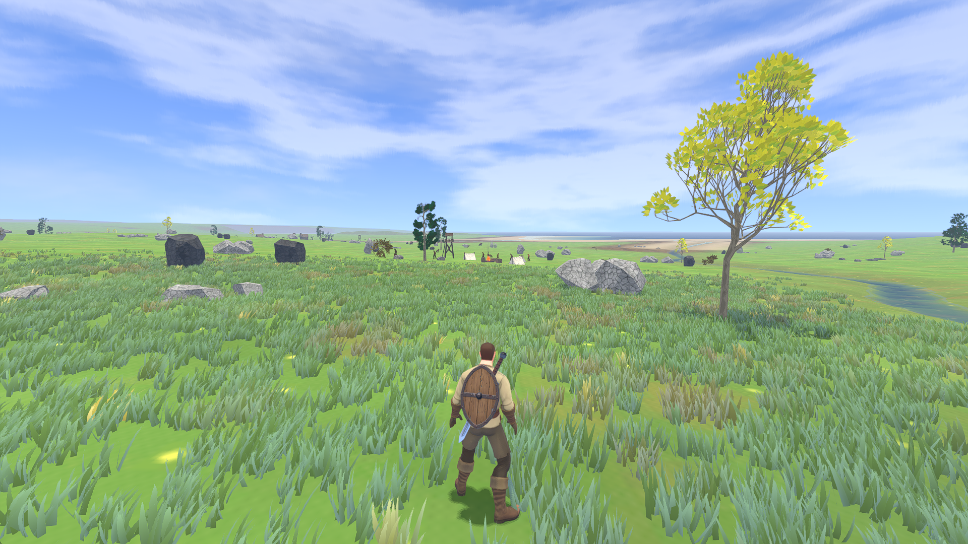 Broken Lantern Camp, an in-development Ashen Wild gameplay capture.